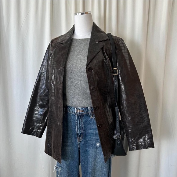 Tribeca Studio Jackets & Blazers - Vintage Tribeca studio 100% Leather Brown small.